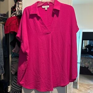 She + Sky Fuchsia Blouse
